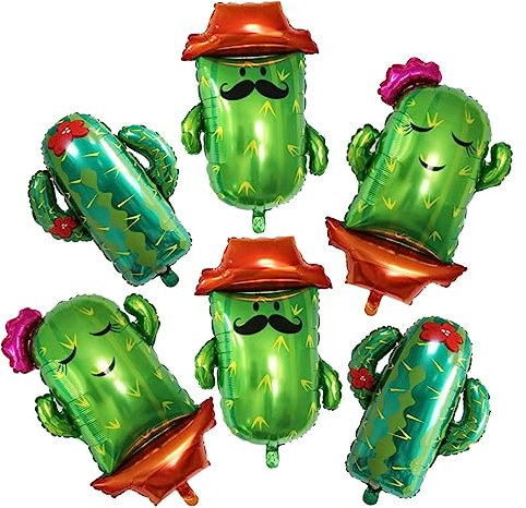 SOIMISS 6 Stück Kaktus Luftballons Große Kaktusparty Dekoration Geburtstagsfeier Babyparty Hochzeitsfeier Innenbereich Außenbereich Mexikanische Partys Sommerfeste Tanzveranstaltungen