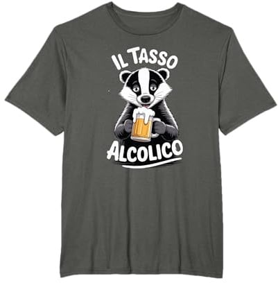 Maglia Divertente Il Tasso Alcolico Birra Versione Cartoon Maglietta
