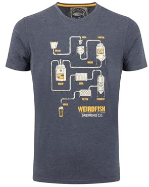 Weird Fish Brewer Front Print Graphic T-Shirt Navy Size 4XL