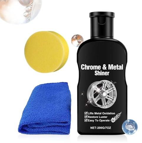 Chrom-Polierset Glanz-Polierset für Fahrzeuge | Set zur Pflege von Metalloberflächen für Möbel, Felgen, , Küche, Bad, Garage, Kfz