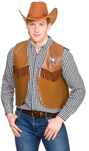 Wicked Costumes Adult Brown Cowboy/Sheriff Waistcoat Fancy Dress Accessory