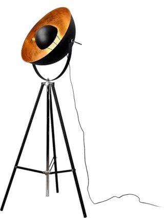 Floor Lamp 'Mineva' (Modern) in Black Made of Metal for e.g. Living Room & Dining Room (1 Light Source, E27) from Lindby | Standard Lamp