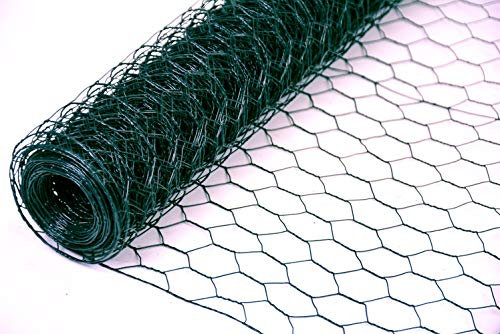 Maschendrahtzaun Kaninchendraht Kükendraht Hasendraht grün Draht 30-100 cm Höhe Sechseckgeflecht Sechseckdraht (Maschenweite: 25 mm Höhe: 50 cm)