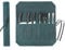 Denifiter Heavy Duty Waxed Canvas Chef Knife Storage Roll Bag with 7 Slots, Knife Roll Waterproof and Durable (Dark Green)