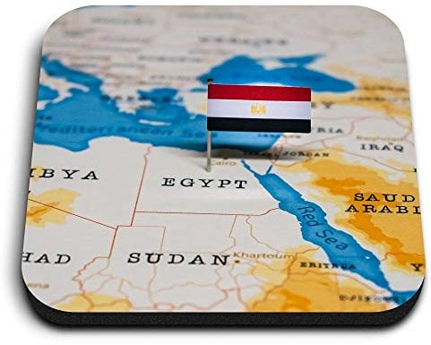 1 x Square MDF Fridge Magnet - Egypt Flag Egyptian Map Travel 44939