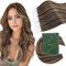 Ugeat Tape in Extensions Echthaar Karamellbraun 35 cm Haarverlängerung Echthaar Tape Extensions Braun Blond Invisible 20 Stück für Frau 40G #P4/27