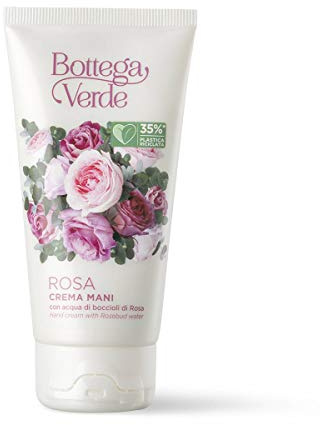Bottega Verde - Rose, Handcreme, 75 ml, mit Rosenblütenwasser, feuchtigkeitsspendend, beruhigend, für alle Hauttypen