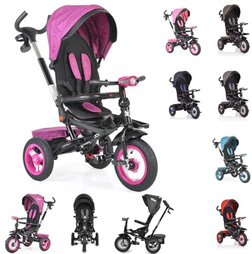 Byox Tricycle, Dreirad Jockey Gummireifen Musik Sitz drehbar Schubstange verstellbar, Farbe:lila