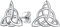 PROSILVER Knoten Ohrstecker 925 Silber Keltische Knoten Ohrpiercing christlich trinitarischen Symbol Ohr Schmuck Accessoire für Frauen