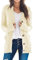 Maavoki Strickjacke Damen Herbst Cardigan mit Knopfleiste Langarm Strick Warm Winter Strickmantel mit Taschen, Beige XL