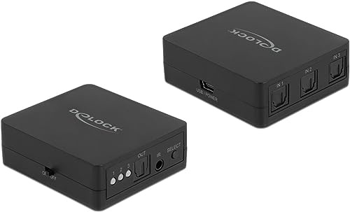 Delock 63395 S/PDIF TOSLINK Switch 3 In 1 Out mit IR-Fernbedienung