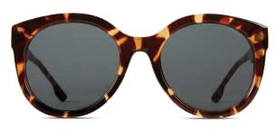 KOMONO Ellis Havana Unisex Runde Cellulosepropionat-Sonnenbrille für Damen und Herren mit UV-Schutz und kratzfesten Gläsern