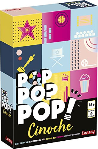 POP CINOCHE - Jeu De Société 75072 - D'Ambiance Inspiré Du Cinéma - Ludique Et Convivial Dès 16 Ans - 4 Joueurs+ - Multicolore - Parfait Pour Soirées Entre Amis Ou Famille