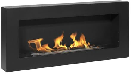 Decorspace Camino a Bioetanolo da parete Siena in Acciaio da 2,5 Kw arredamento Moderno 90 cm
