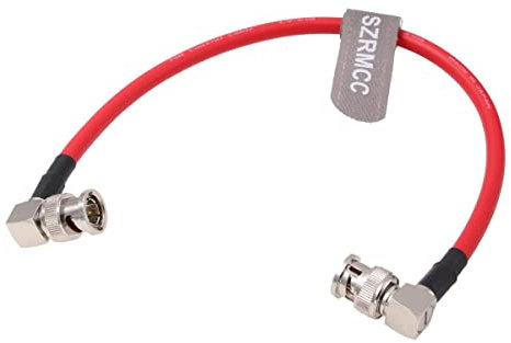 SZRMCC 12G HD SDI Videokabel Rechtwinklig BNC Stecker auf Stecker 4K Koaxialkabel LV-61S 75ohm für ARRI RED Kamera Monitor Blackmagic HyperDeck (Rot,2CM)