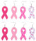 Healvian 4 Paires Boucles D' Oreilles Ruban Rose Femmes Boucles D' Oreilles du Sein à La Main Boucles D' Oreilles en Cuir de Sensibilisation Au du Sein Boucles D' Oreilles