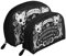 OTRAHCSD Make-up-Tasche, Katzenschädelkopf, Hexenbrett, schwarz, Gothic, 2 Stück, Kosmetiktasche, tragbare Reißverschlusstasche, Kulturbeutel für Damen, Katze Totenkopf Hexenbrett schwarz Gothic,