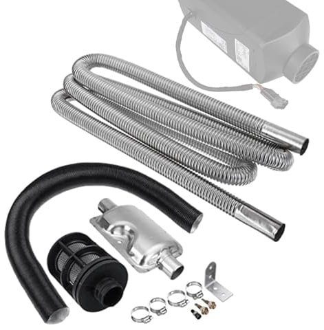 GIMOCOOL Abgasschlauch für Stromerzeuger, Auto Auspuffschalldämpfer Rohrschelle Auto Heizungs Kit, Auto Edelstahl Kraftstofftank Auspuffrohr für Diesel Heizung Auto Luft Standheizung Tool