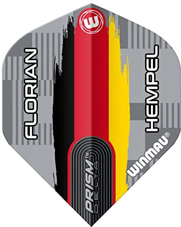 WINMAU Prism Delta Florian Hempel Dartflug mit Grauer Flagge - 1 Satz pro Packung (insgesamt 3 Flüge)