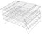 Akozon 3 Tier Cooling Rack, 3‑Tier Collapsible Folding Legs for Cookies Grill Stainless Steel Baking Stackable Cakes Kitchen Grilling Tool Set with Cooking