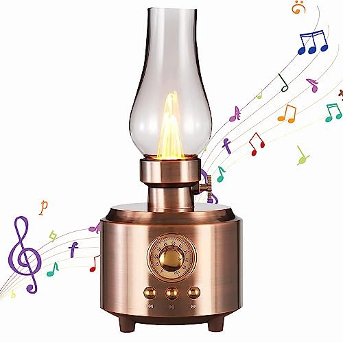 OHAANYY Altoparlante Bluetooth Retrò con Luce LED,Cassa Bluetooth Portatile con Luce Notturna,Stile Lampada a Cherosene,Bassi Forti,Speaker Bluetooth Da Esterno cassa bluetooth da casa,esterno