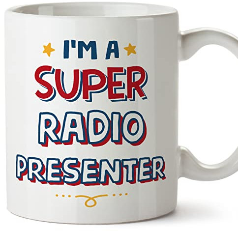 MUGFFINS Radio Presenter Mug - in English - I'm Super - Funny Gift for Colleagues - Ceramic 11oz Mug