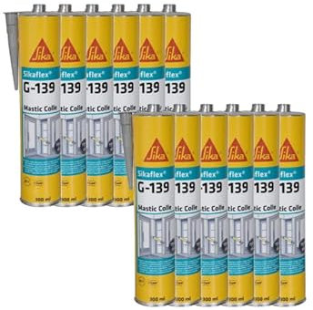 Lot de 12 mastic-colle à prise rapide SIKA Sikaflex G 139 - Gris béton - 300ml