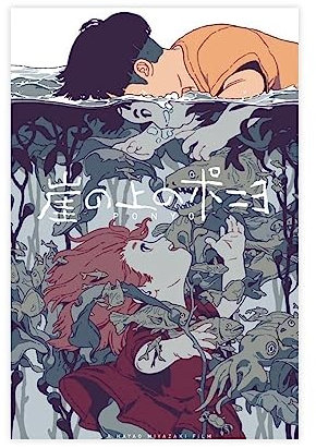 ETOMEY Studio Ghibli Anime-Poster, Leinwand-Poster, Wandkunst, Dekor, Bild, Gemälde für Wohnzimmer, Schlafzimmer, Dekoration, ungerahmt, 20 x 30 cm