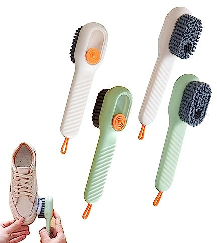 Multifunctional Shoe Brush with Liquid Box,4Pcs Shoes Scrubbing Cleaning Brush Cleaning Boot Brush Household Cleaning Tool Washing Brush Cleaning Brush for Clothes Shoes Easy Scrubbing Of Large Areas