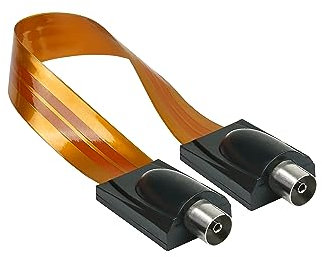 Good Connections Câble d'antenne satellite TV passe-porte/fenêtre, extrêmement plat – Prise IEC/coaxiale des deux côtés – Longueur totale 26 cm, longueur flexible 17 cm