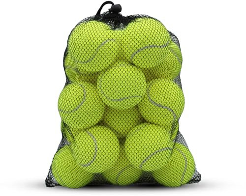 SHYUJAJIE Tennisbälle, 20 Stück, Trainings-Tennisbälle, hohe Elastizität, Übungstennis für Anfänger, Übungsbälle für Hunde (Gelb)
