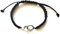 Bracelet menottes en acier inoxydable, macramé en fil de soie noir. Ajustable. Fait main Moderne, tendance