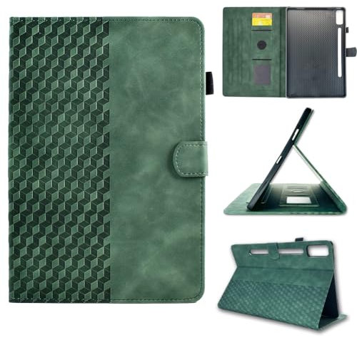 elfofle Custodia per Lenovo Tab P12 12.7 Tablet 2023, Sottile Cuoio DELL'UNITÀ di elaborazione Protettiva Del Basamento Della Copertura Tablet Caso (verde)