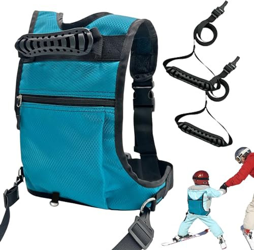 Facynde Kinder Skigurt Mit -Rucksack Und Einziehbarer Leine Abnehmbarer Leine Ski Und Snowboardgurt Trainer Gurt Zu Kontrollieren Sie Die Geschwindigkeit Und Sicher Ski