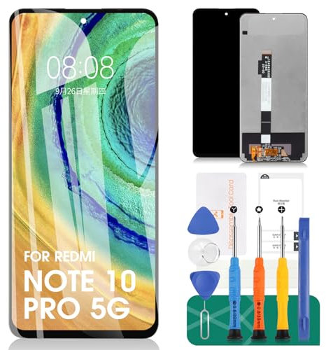 Para Xiaomi Poco X3 GT Pantalla LCD para Xiaomi Redmi Note 10 Pro (CN) Reemplazo de pantalla 21061110AG Touch Digitizer Assembly Kits de reparación (negro, con marco, no para Poco X3)