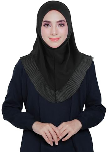 DAMILY Kopftuch Damen Hijab, Muslim Hijab Frauen, Kopftuch Damen Sommer Dehnbarer Hijab Für Frauen Islamische Abaya Damen Elegant (Schwarz)