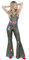 Muztagata Disco-Outfit, 70er-/80er-Jahre, Abschlussball, glitzernd, ausgestellter Overall, Party, Kostüm, Halloween, Cosplay, für Erwachsene und Frauen, Schwarz , 36