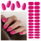 EBANKU 24PCS Ongles Autocollants Adhesif, Rose Faux Ongle Autocollant Semi Durci UV, Autocollant Ongle Gel pour Ongles UV/LED Lamp Required Bandes de Vernis à Ongles en Gel