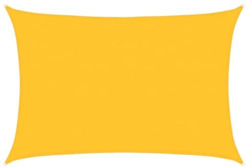 vidaXL Sonnensegel, UV Schutz Sonnenschutz für Terrasse Balkon Garten, Windschutz Wetterschutz Rechteckig, Sonnendach, 160g/m² Gelb 4x5m HDPE