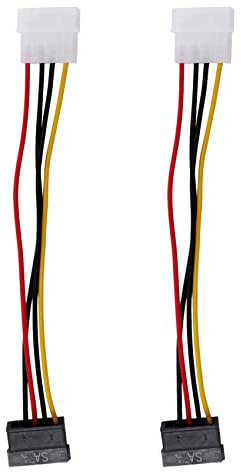 VENEKA 2X Sata Alimentation Câble Convertisseur Adaptateur Vers Mâle Molex, 6 Pouces
