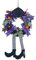 GWAWG Halloween Deko Türkranz,Halloween Kranz,Hexenhut und Beine Hängendes Bein Kürbis Ahornblatt Dekor Einzigartige Dekoration,für Tür Haus Außen Innen