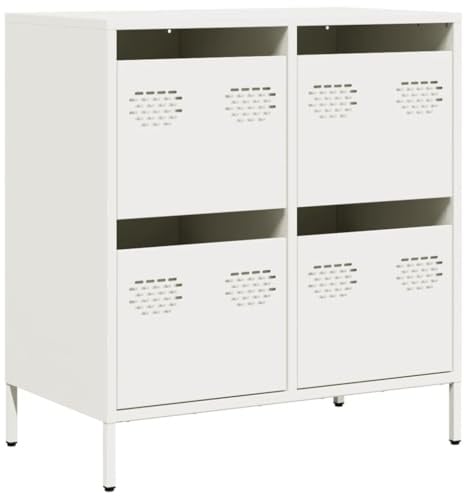 vidaXL Sideboard Weiß 68x39x73,5 cm Kaltgewalzter Stahl