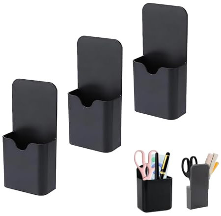 Difistik Magnetic Pen Holder 3 PCS - Wall Mount Organizer for Whiteboard Markers, Remote Controls and Office Supplies | Fridge Mount