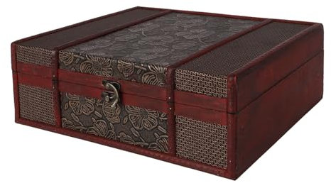 Xisakaca Dekorative Bücherboxen aus Holz, Retro-Stil, 31,9 cm, Schatztruhe, Schattenbox, Aufbewahrungs-Organizer, Vintage-handgefertigte Schmuckschatullen, antiker Erinnerungshalter, Zuhause, Büro,