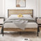 VECELO 4ft6 Double Bed Frame, 135×190cm Platform with Vintage Headboard and Footboard, No Box Spring Needed, Underbed Storage Space, Easy Assembly