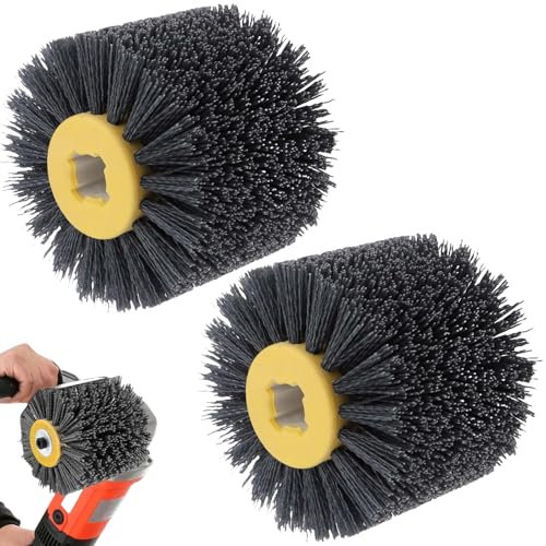 Behogan Schleifbürsten: 2 Schleifbürsten 80 Körnung, Nylonbürste Für Gleichmäßiges Schleifen, Ideal Für Nass- Und Trockenschliff, Geeignet Für Holz, Metall Und Kunststoff (120x100mm, Grau)