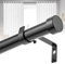 Coyfa Tringle à Rideau Extensible Réglable de 76 à 305 cm, Diamètre de 2,5 cm, Tringle à Rideaux en Métal Noir avec Supports et Embouts pour Décoration de Salon, Chambre et Bureau