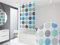 probath Basic DUSCHROLLO 16 Motive UND 7 Breiten ZUR Wahl DUSCHVORHANG SCHWARZ GRÜN Weiss TRANSPARENT BLAU HELLGRAU (Retro blau, 60x240 cm)