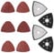 Pmueuff Schleifpapier Dreieckschleifer, 4 Stück 93mm Schleifplatte mit 30 Schleifpapier Dreieckschleifer Schleifpapier Schleifschuh Schleifteller Klett für Holz, Metall, Putz, Schleifen, Entrosten