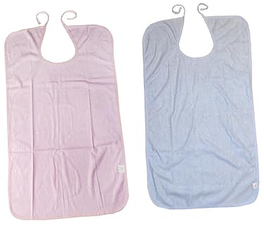 KOMBIUDA Bavoir Adulte En Fibre De Bambou Naturel Protecteur De Vêtements Réutilisable Et Lavable Pour Hommes Et Femmes Âgés Pour Manger Et Boire